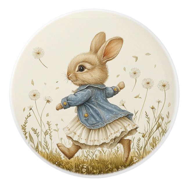 Pomo De Cerámica Ceramic Drawer Pull - Running Free (Anverso)