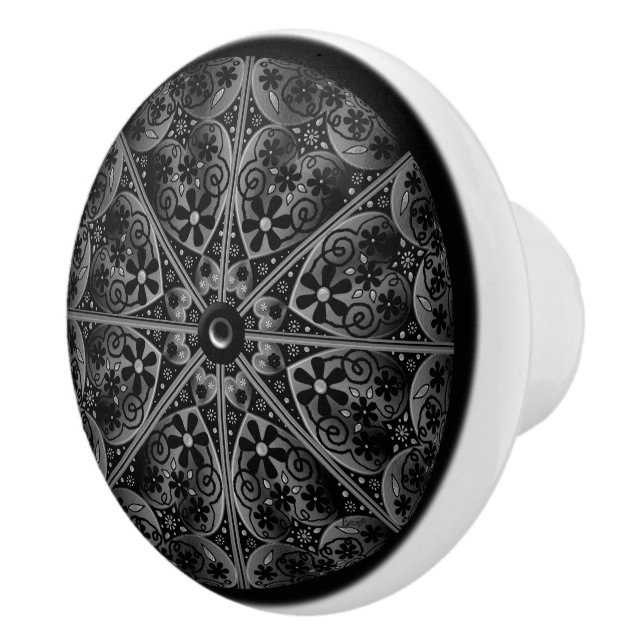 Pomo De Cerámica Ceramic Lace Black (Derecha)