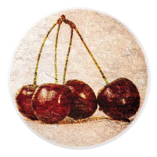 Pomo De Cerámica Cerezas (Anverso)