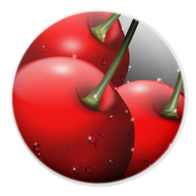 Pomo De Cerámica Cerezas con gotas de excremento (Anverso)