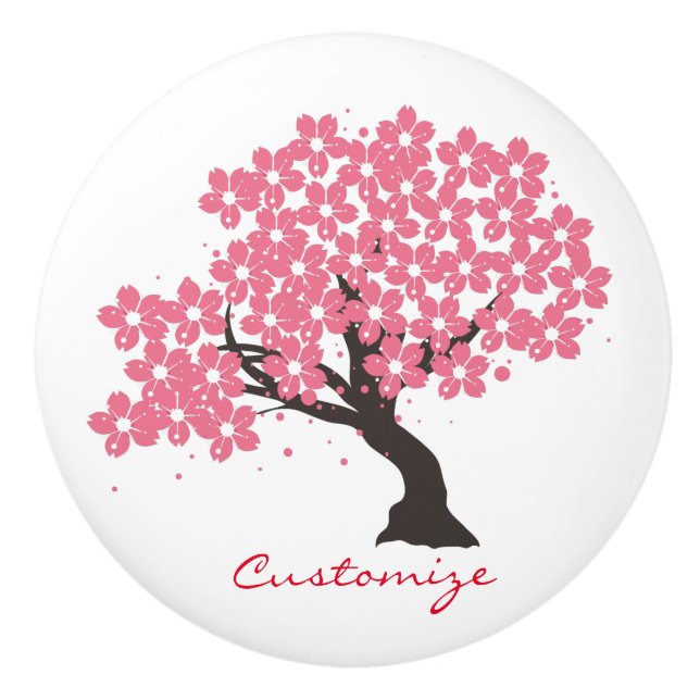 Pomo De Cerámica Cerezo sakura japonés florece Thunder_Cove (Anverso)