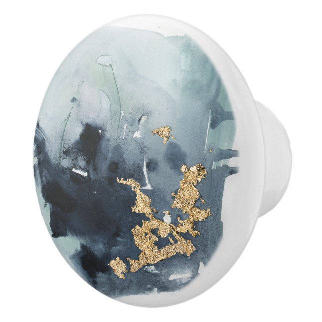 Pomo De Cerámica Cerulean & Gold (Derecha)