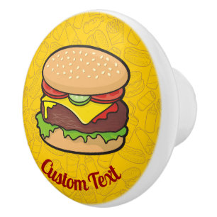 Pomo De Cerámica Cheeseburger Ceramic Knob