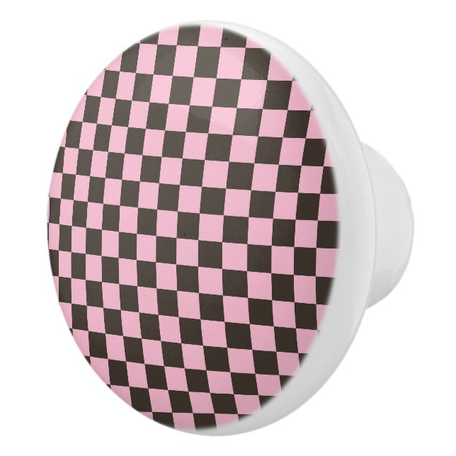 Pomo De Cerámica Cherry blossom checkered board pattern (Derecha)
