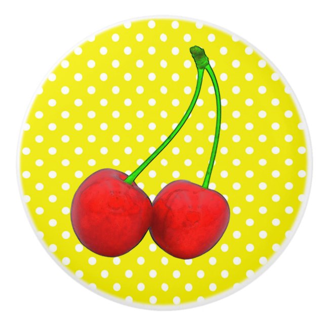 Pomo De Cerámica Cherry R - Knob (Anverso)