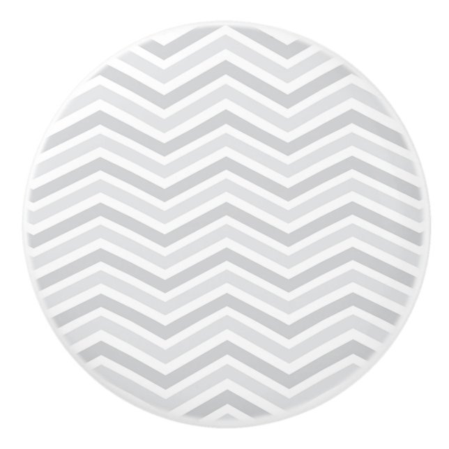 Pomo de cerámica/Chevron gris (Anverso)