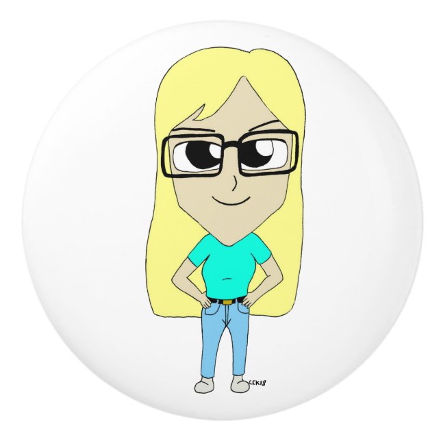 Pomo De Cerámica chibi (Anverso)