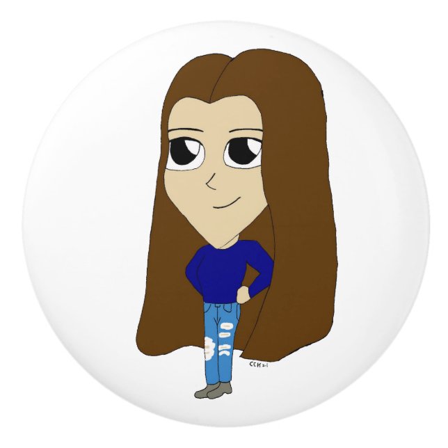 Pomo De Cerámica chibi (Anverso)