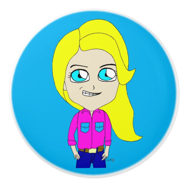Pomo De Cerámica chibi (Anverso)