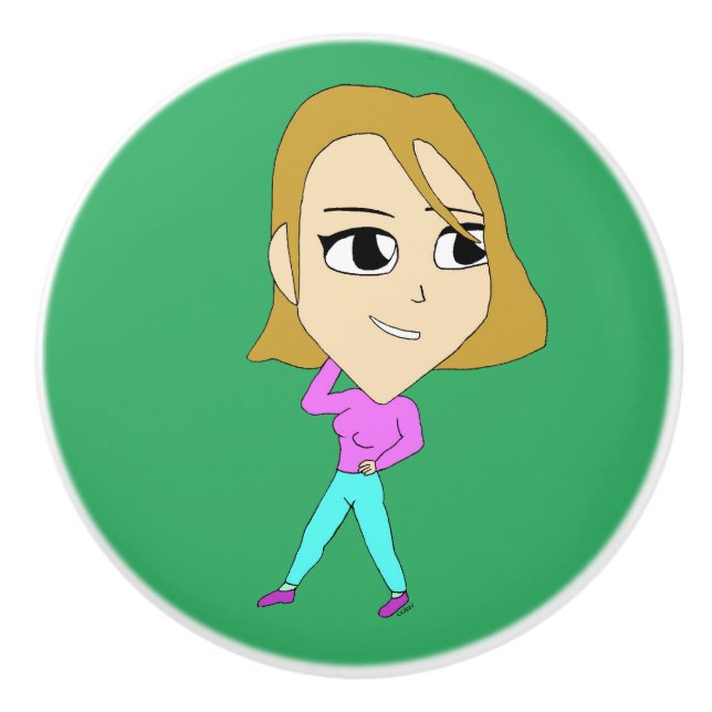 Pomo De Cerámica chibi (Anverso)