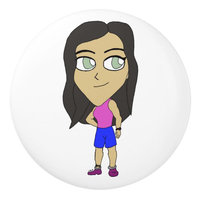 Pomo De Cerámica chibi (Anverso)