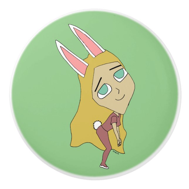 Pomo De Cerámica chibi bunnygirl (Anverso)
