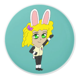 Pomo De Cerámica chibi bunnygirl