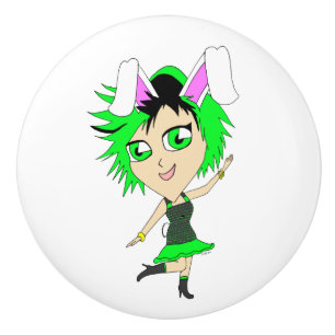 Pomo De Cerámica chibi bunnygirl