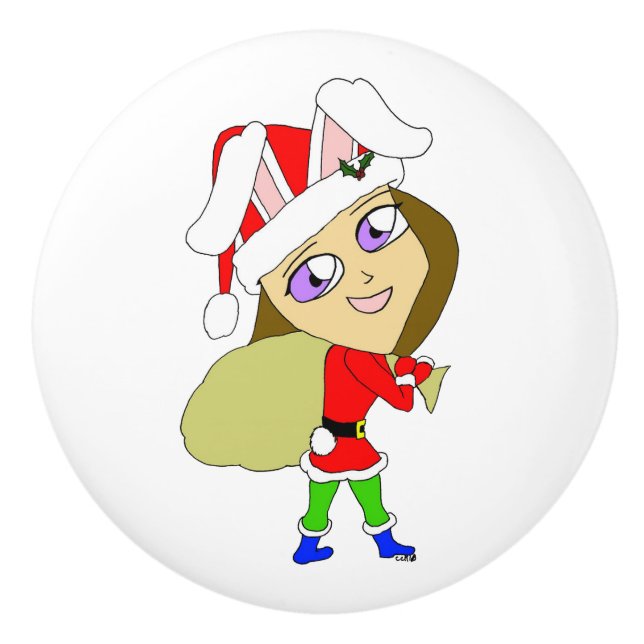 Pomo De Cerámica chibi bunnygirl (Anverso)