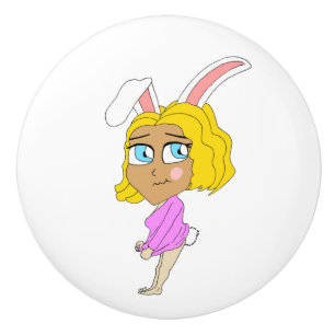 Pomo De Cerámica chibi bunnygirl