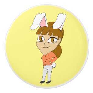 Pomo De Cerámica chibi bunnygirl