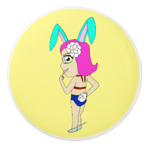 Pomo De Cerámica chibi bunnygirl