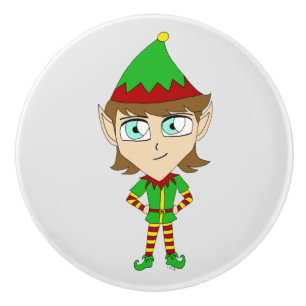 Pomo De Cerámica chibi elf