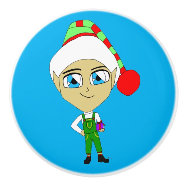 Pomo De Cerámica chibi elf (Anverso)