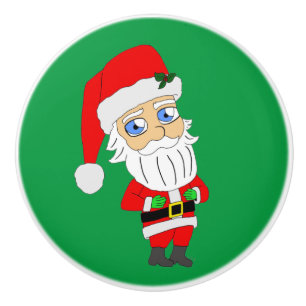 Pomo De Cerámica chibi santa claus