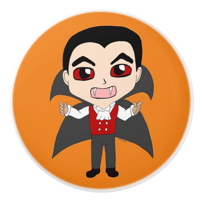 Pomo De Cerámica chibi vampire (Anverso)