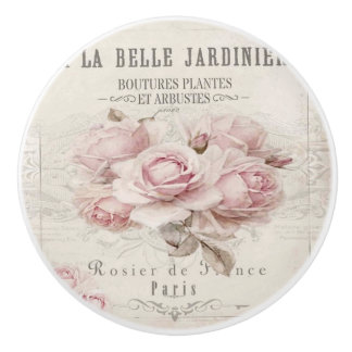 Pomo De Cerámica chic, rústico, vintage, floral, de collage, de cam