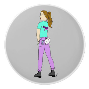 Pomo De Cerámica chica con cola de conejo