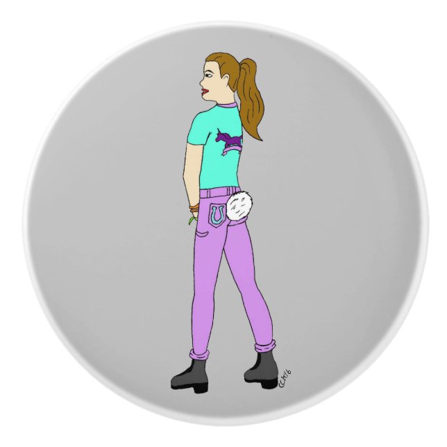 Pomo De Cerámica chica con cola de conejo (Anverso)