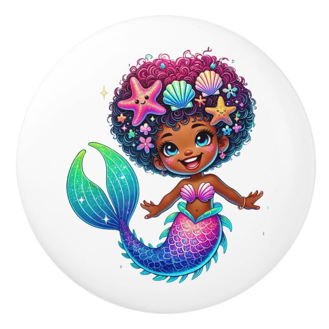 Pomo De Cerámica Chica de Sirena Knob cerámico (Anverso)