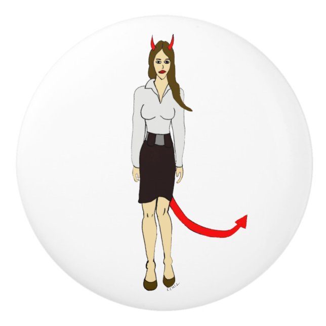 Pomo De Cerámica chica diablo (Anverso)