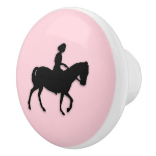 Pomo De Cerámica Chica en rosa del caballo/del potro