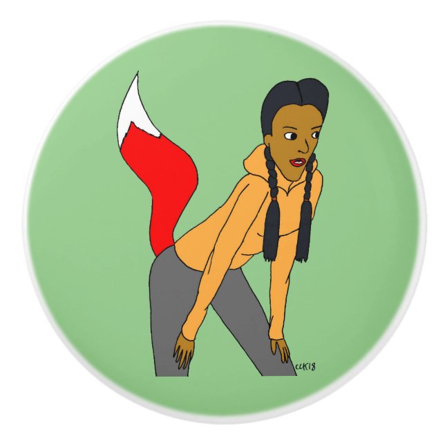 Pomo De Cerámica chica foxy (Anverso)