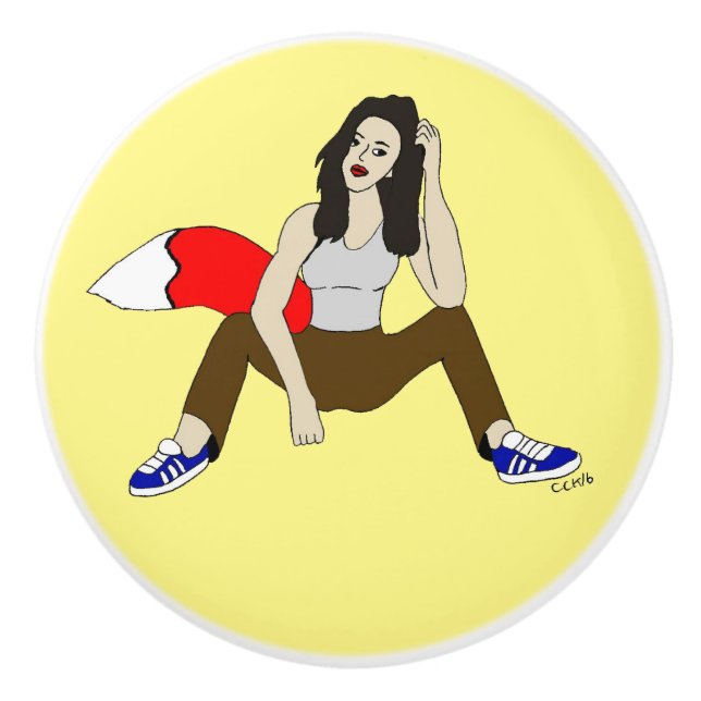 Pomo De Cerámica chica foxy (Anverso)