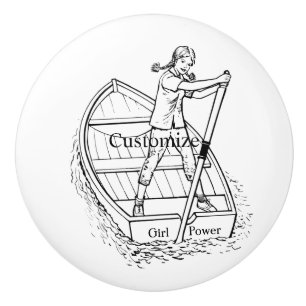 Pomo De Cerámica Chica Power Sculling Boat Thunder_Cove