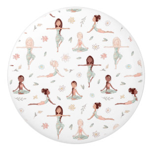 Pomo De Cerámica Chicas de clase Zen Yoga Meditación Espiritual Nam
