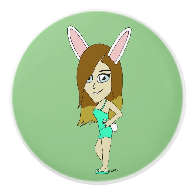 Pomo De Cerámica Chini Bunny chica (Anverso)