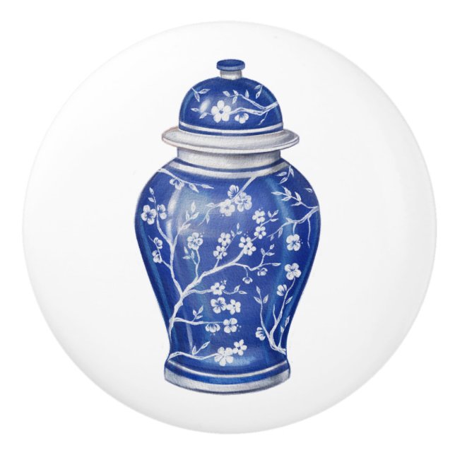 Pomo De Cerámica Chinoiserie Ginger Jar Blue (Anverso)