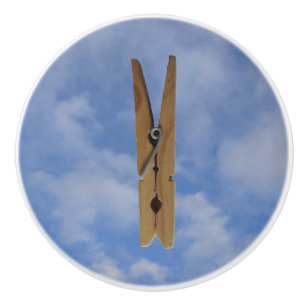 Pomo De Cerámica Cielo del Clothespin del lavadero