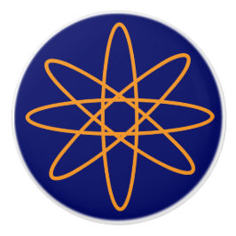 Pomo De Cerámica Cincuenta y tantos años - átomo naranja