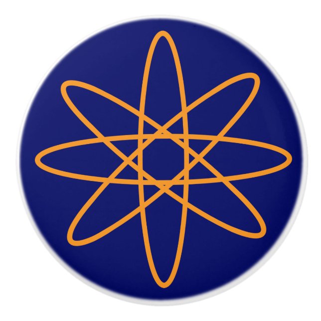 Pomo De Cerámica Cincuenta y tantos años - átomo naranja (Anverso)