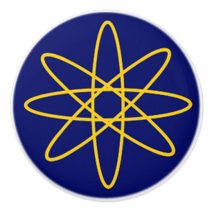 Pomo De Cerámica Cincuenta y tantos años - perilla de átomo amarill