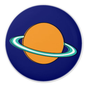 Pomo De Cerámica Cincuenta y tantos - planeta naranja