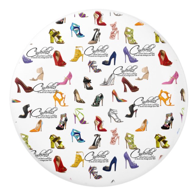 Pomo De Cerámica Cinderella Shoe Cita Cita Cubo de la Puerta de la  (Anverso)