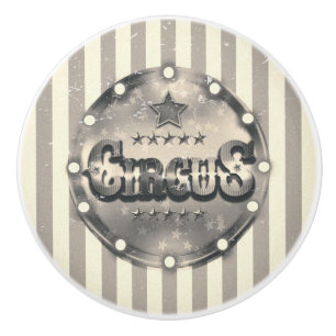 Pomo De Cerámica Circo Vintage Rayado Rayas Genial Único Personaliz