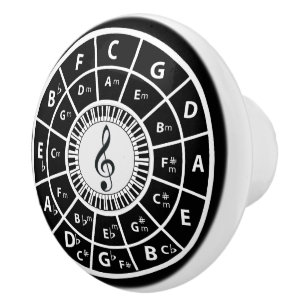 Pomo De Cerámica Círculo de claves de piano de quinto
