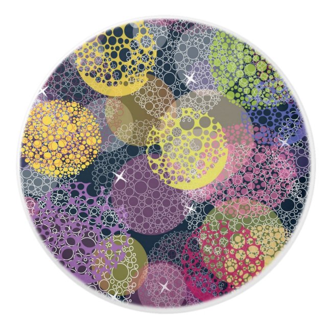 Pomo De Cerámica Círculo lindo abstracto del lunar (Anverso)