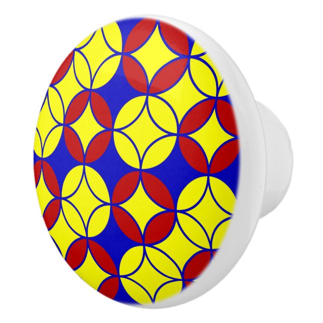 Pomo De Cerámica Círculos primarios-10-CERAMIC KNOB (Derecha)