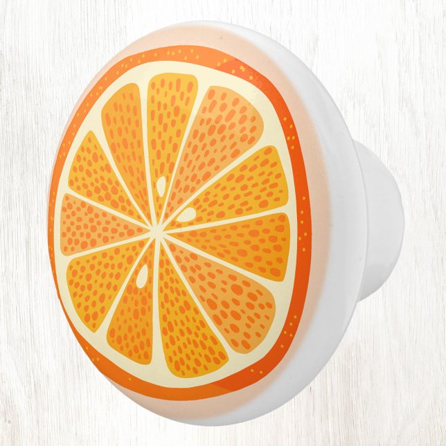Pomo De Cerámica Citrus Naranja Fruit Fun (Fun and fruity citrus orange fruit slice ceramic door pull or knob)