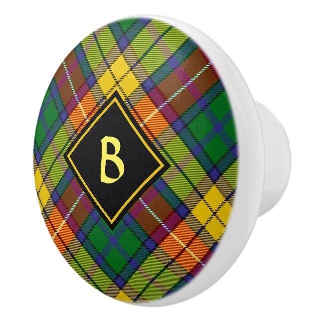 Pomo De Cerámica Clan Buchanan Tartan (Derecha)